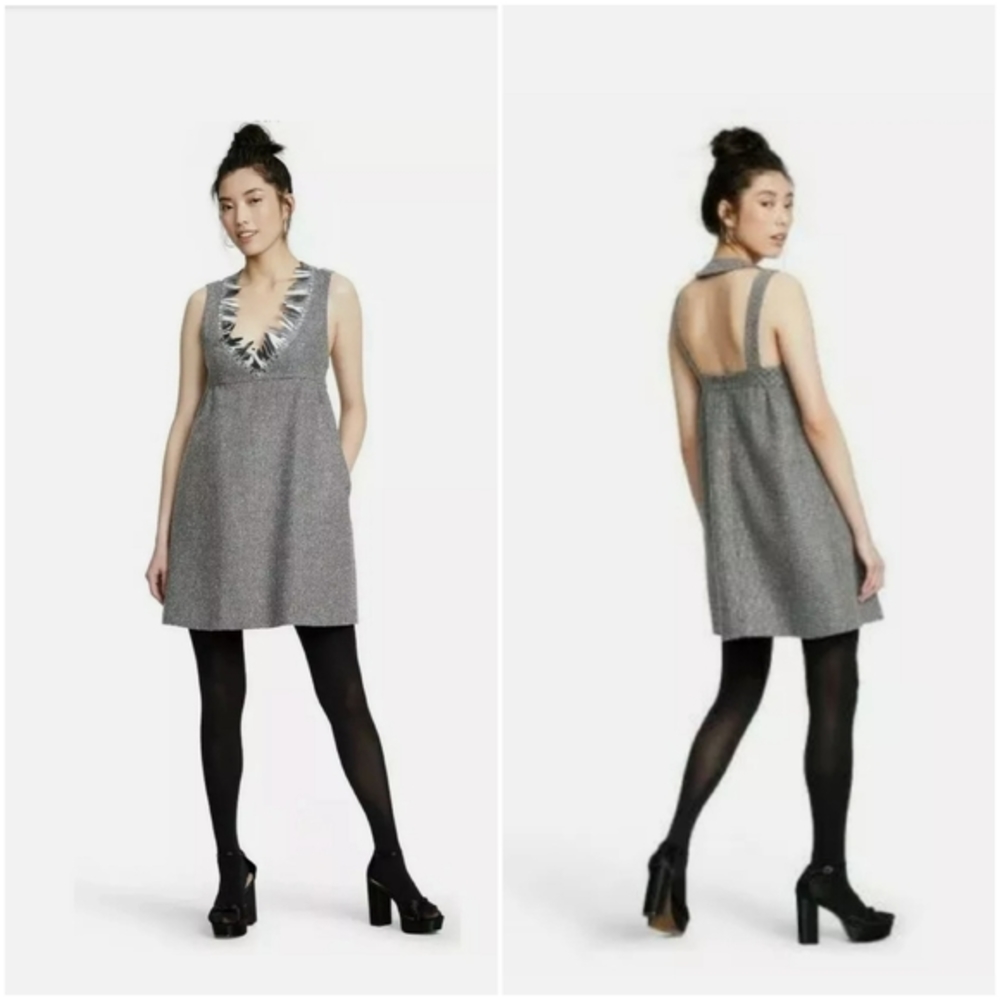 NEW Anna Sui for Target Metallic Gray Dress Size M